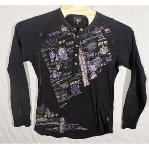 Just Cavalli Snap Front Henley Mens Medium‎